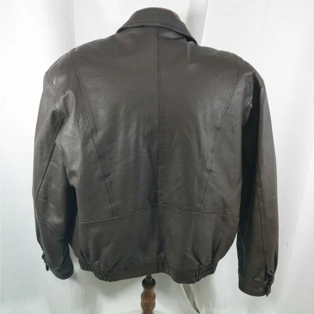 CITTA 2000 BY EUROCRAFT! RICH ESPRESSO BROWN GENUINE LEATHER JACKET, COAT! SZ L